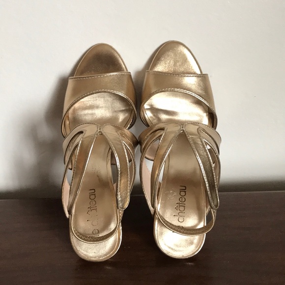 Gold high heels sandals - Picture 4 of 5